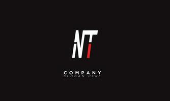 nt alfabeto letras iniciales monograma logo tn, n y t vector