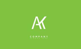 AK Alphabet letters Initials Monogram logo KA, A and K vector