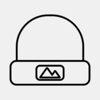 Icon cap. Camping and adventure elements. Icons in line style. Good for prints, posters, logo, advertisement, infographics, etc. vector