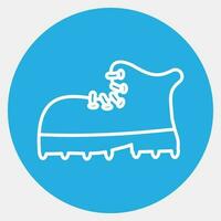 Icon shoes. Camping and adventure elements. Icons in blue round style. Good for prints, posters, logo, advertisement, infographics, etc. vector