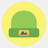 Icon cap. Camping and adventure elements. Icons in color mate style. Good for prints, posters, logo, advertisement, infographics, etc. vector