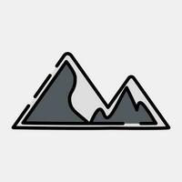 icono montañas. cámping y aventuras elementos. íconos en lleno línea estilo. bueno para huellas dactilares, carteles, logo, anuncio publicitario, infografía, etc. vector