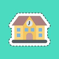 Sticker line cut school. Building elements. Good for prints, web, posters, logo, site plan, map, infographics, etc. vector