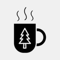 Icon cup. Camping and adventure elements. Icons in glyph style. Good for prints, posters, logo, advertisement, infographics, etc. vector