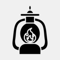 Icon lantern. Camping and adventure elements. Icons in glyph style. Good for prints, posters, logo, advertisement, infographics, etc. vector