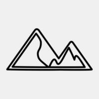 Icon mountains. Camping and adventure elements. Icons in line style. Good for prints, posters, logo, advertisement, infographics, etc. vector