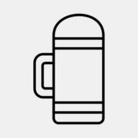 Icon thermos. Camping and adventure elements. Icons in line style. Good for prints, posters, logo, advertisement, infographics, etc. vector