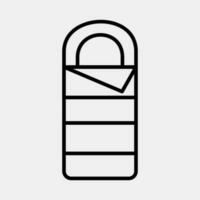 Icon sleeping bag. Camping and adventure elements. Icons in line style. Good for prints, posters, logo, advertisement, infographics, etc. vector