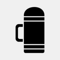 Icon thermos. Camping and adventure elements. Icons in glyph style. Good for prints, posters, logo, advertisement, infographics, etc. vector