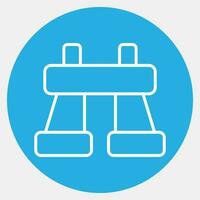 Icon binoculars. Camping and adventure elements. Icons in blue round style. Good for prints, posters, logo, advertisement, infographics, etc. vector