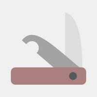 Icon clasp knife. Camping and adventure elements. Icons in flat style. Good for prints, posters, logo, advertisement, infographics, etc. vector