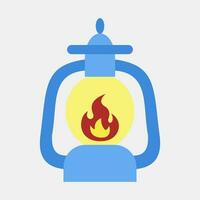 Icon lantern. Camping and adventure elements. Icons in flat style. Good for prints, posters, logo, advertisement, infographics, etc. vector