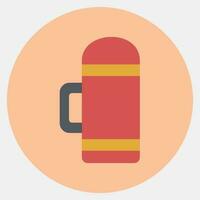 Icon thermos. Camping and adventure elements. Icons in color mate style. Good for prints, posters, logo, advertisement, infographics, etc. vector