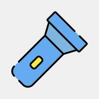 Icon pocket torch. Camping and adventure elements. Icons in filled line style. Good for prints, posters, logo, advertisement, infographics, etc. vector