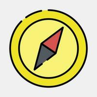 Icon compass. Camping and adventure elements. Icons in filled line style. Good for prints, posters, logo, advertisement, infographics, etc. vector