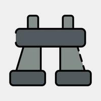 Icon binoculars. Camping and adventure elements. Icons in filled line style. Good for prints, posters, logo, advertisement, infographics, etc. vector