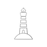 Lighthouse tower. Hand drawn for your design. Vector illustration