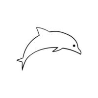 Cute cartoon dolphin. Vector illustration. Isolated on white background.