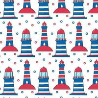 Kids vector seamless pattern with nautical symbols. Marine pattern. Can be used for wallpapers, pattern fills, web page backgrounds, surface textures, textile, wrapping.