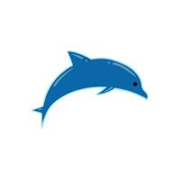 Cute cartoon dolphin. Vector illustration. Isolated on white background.