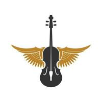 Violin Viola Fiddle Cello bass Contrabass music instrument silhouette logo design inspiration vector