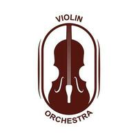 Violin Viola Fiddle Cello bass Contrabass music instrument silhouette logo design inspiration vector