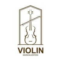 Violin Viola Fiddle Cello bass Contrabass music instrument silhouette logo design inspiration vector