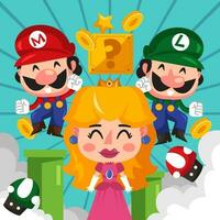 Adventure of Plumber Brothers and Princess vector