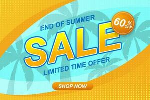 End of summer sale background in vector design