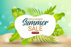 End of summer sale background in vector design