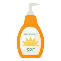 protector solar el plastico botella vector
