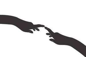 hands touch each other vector