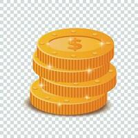 Vector coins with dollar sign