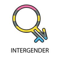 Gender symbol of Intergender vector