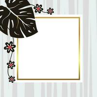 verano antecedentes con decorativo hojas y flores, con gratis espacio para texto. modelo para bandera, póster, social medios de comunicación, saludo tarjeta. vector