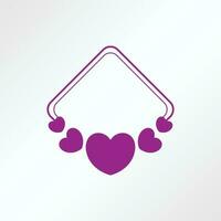 heart frame decoration with empty space for text or photo, for greeting Card, wedding invitation, social media. border vector template