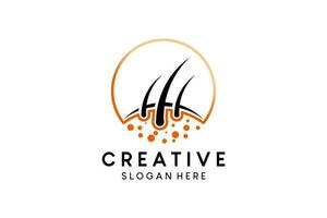 Hair growth or hair transplant logo design with creative concept vector