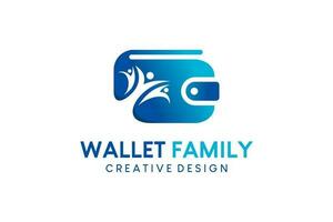 Happy family wallet icon logo design with creative concept vector