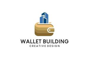 Building wallet icon logo design with creative concept vector