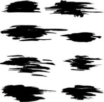 Grunge Ink Dry Brush Strokes Set vector