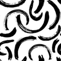 Dry Brush Ink Paint Seamless Vector Abstract Pattern