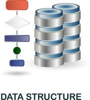 Data Structure icon. 3d illustration from data science collection. Creative Data Structure 3d icon for web design, templates, infographics and more vector