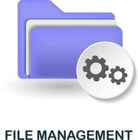 File Management icon. 3d illustration from data science collection. Creative File Management 3d icon for web design, templates, infographics and more vector