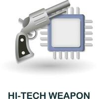 Hi-Tech Weapon icon. 3d illustration from future technology collection. Creative Hi-Tech Weapon 3d icon for web design, templates, infographics and more vector