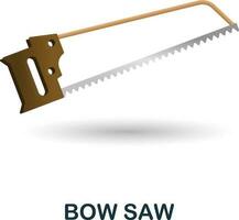 Bow Saw icon. 3d illustration from outdoor recreation collection. Creative Bow Saw 3d icon for web design, templates, infographics and more vector