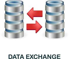 Data Exchange icon. 3d illustration from project development collection. Creative Data Exchange 3d icon for web design, templates, infographics and more vector