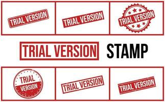 Trial Version Rubber Stamp Set Vector