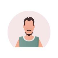 Portrait of a brutal guy. Isolated. Cartoon style. vector