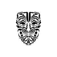 Pattern mask. Black tattoo in the style of the ancient tribes. Polynesian style. isolated on white background. vector