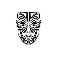 Pattern mask. Black tattoo in the style of the ancient tribes. Polynesian style. Vector isolated on white background.